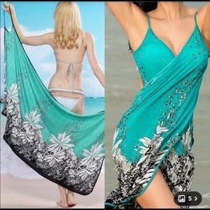 Sexy summer flower print beach cover up OS